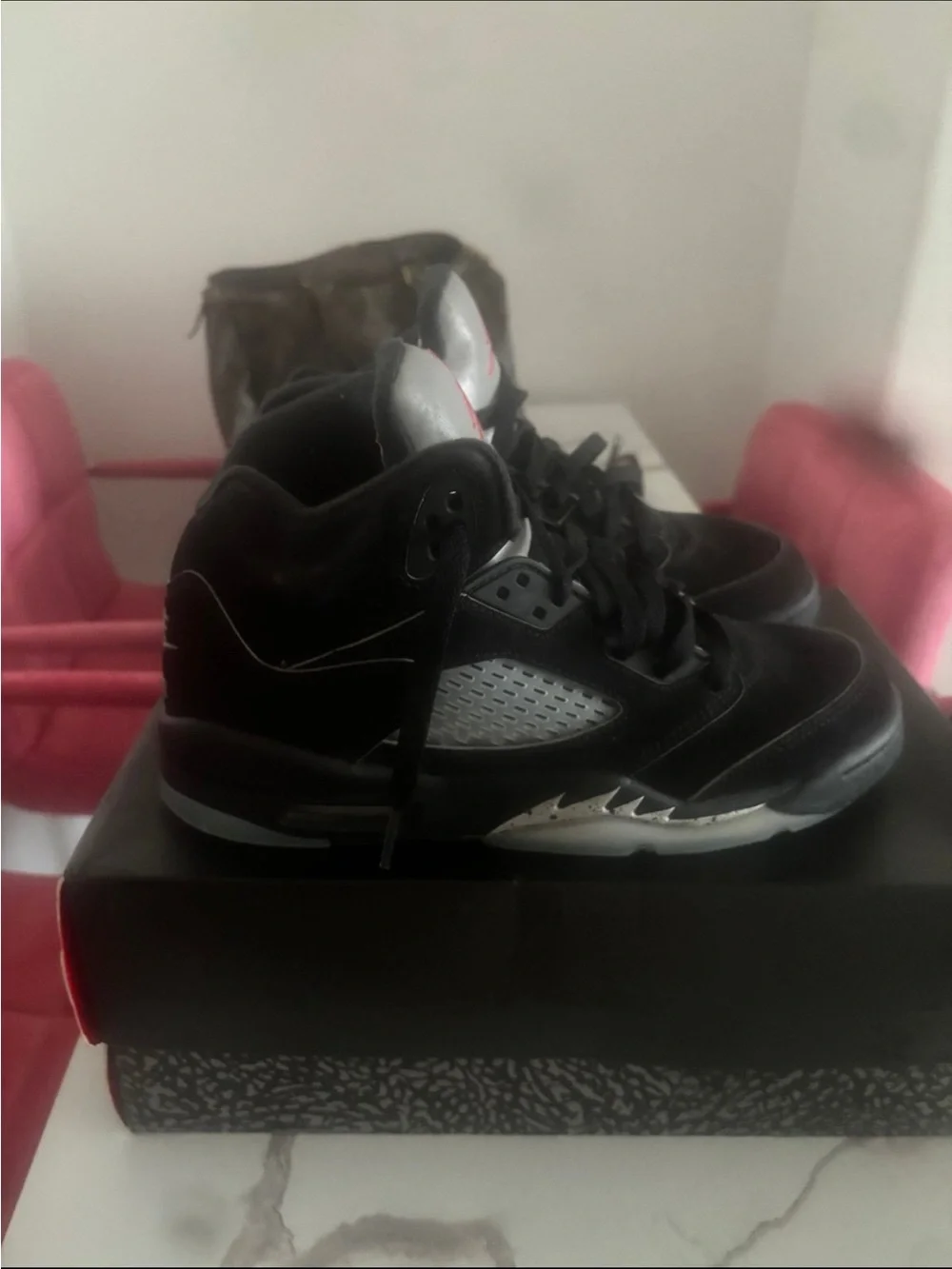 Jordan Black and Gray High-Top Sneakers with Red Jumpman